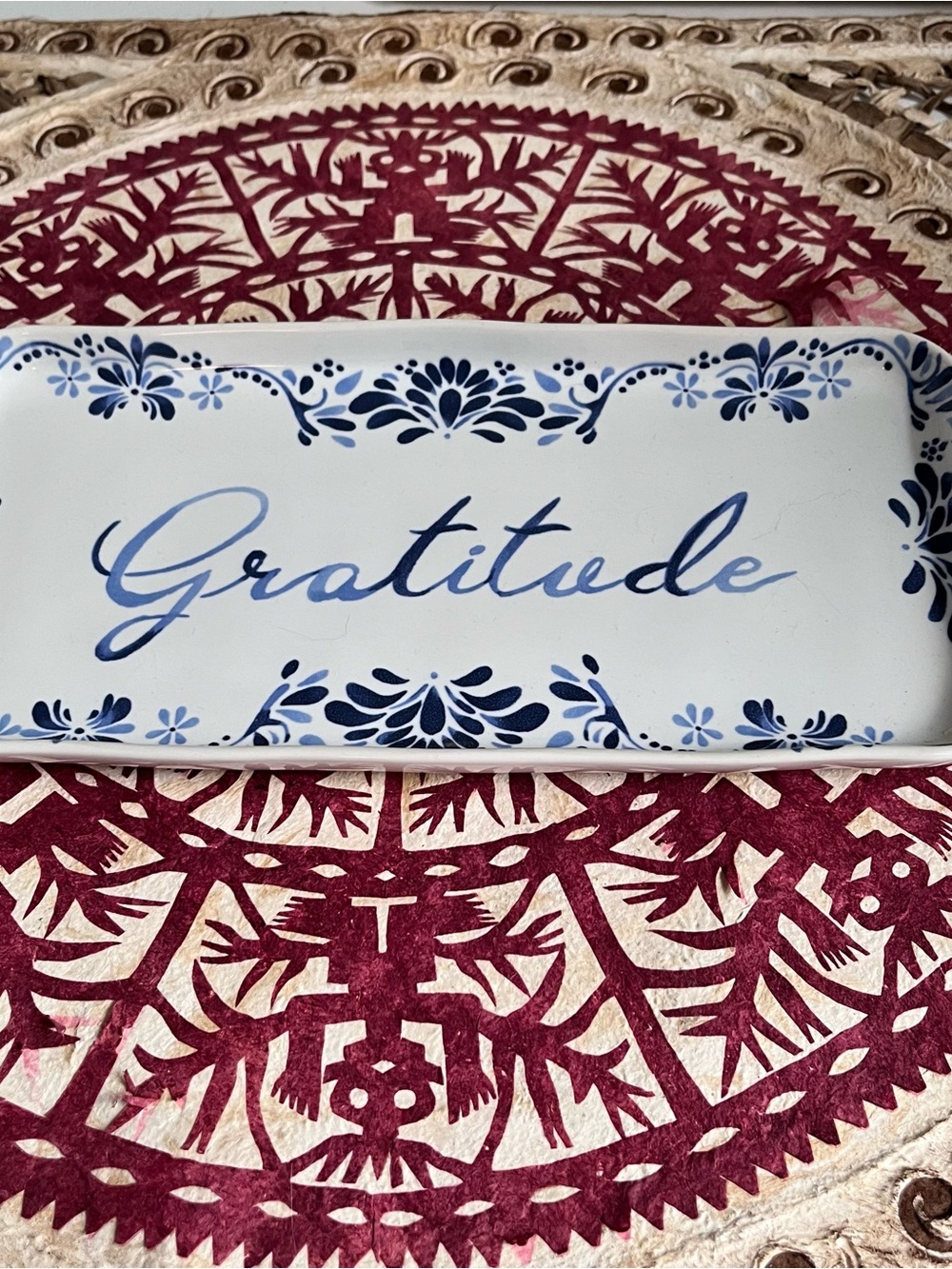 Juliska Iberian Journey Indigo Gratitude Tray